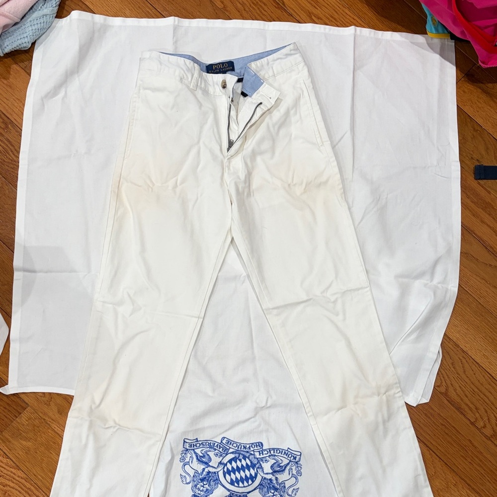 Polo by Ralph Lauren White Pants with Blue Lining